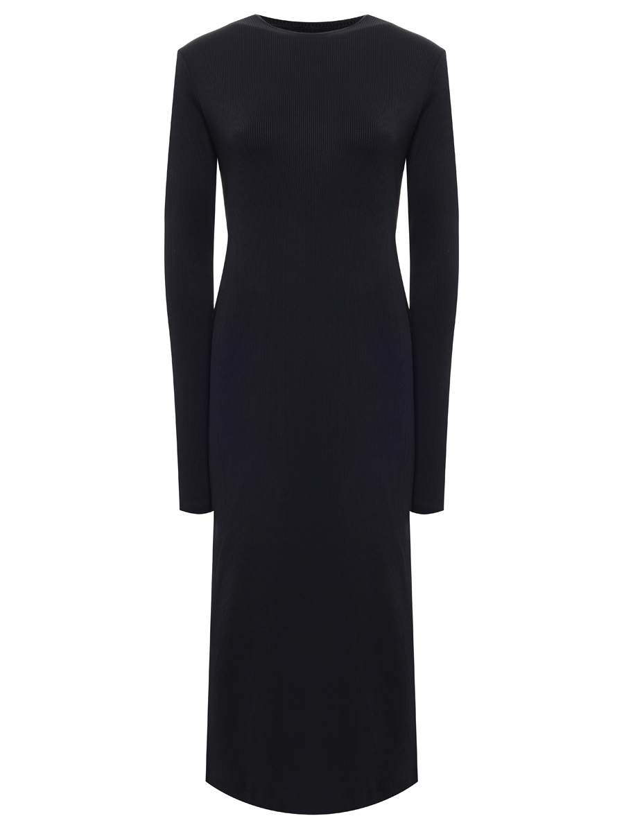 

Платье однотонное, Черный, DRER0124A144