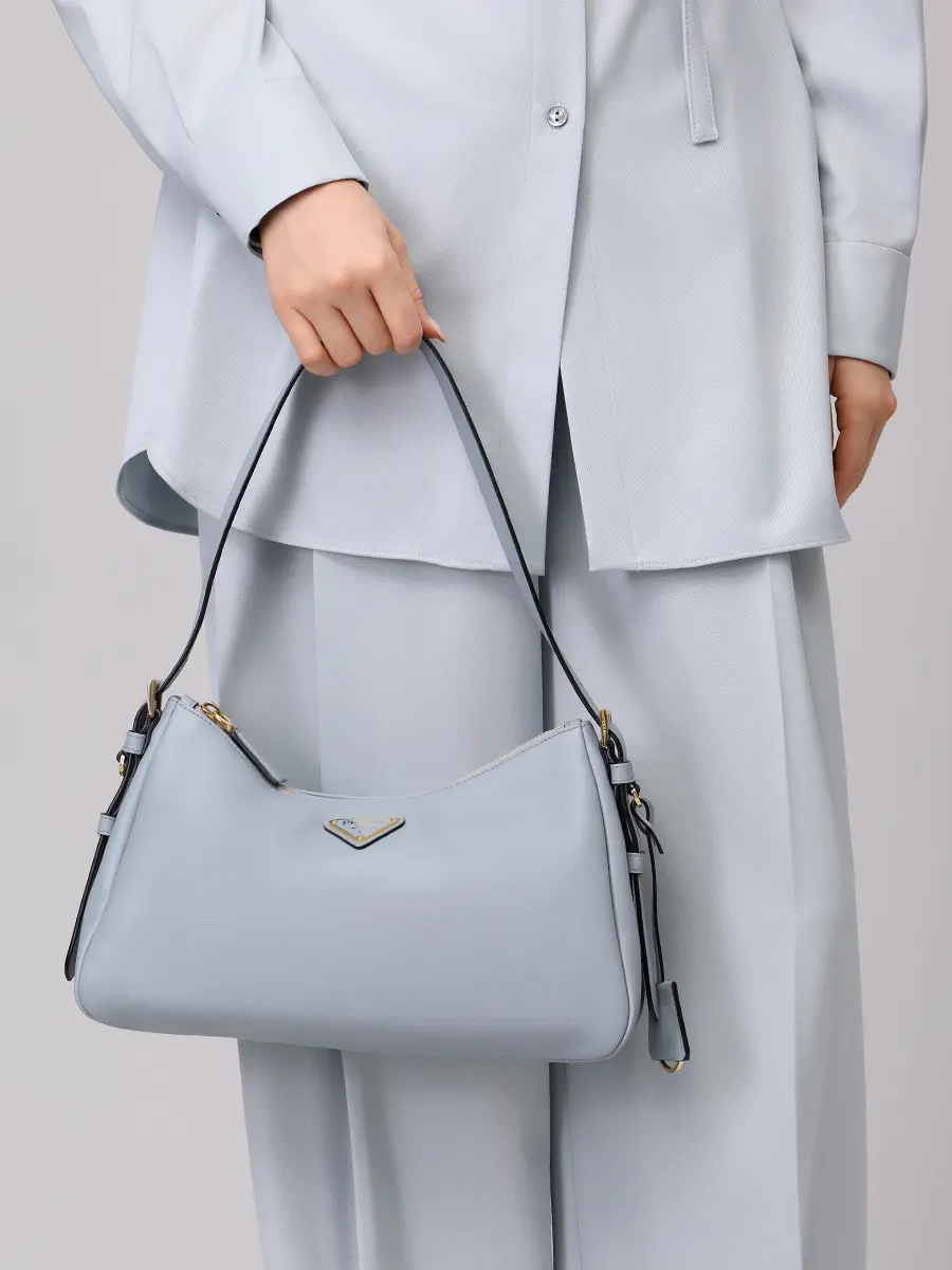 Сумка кожаная Aimee PRADA 1BC229VLVM2CYS F04F1+ Голубой  Фото 2