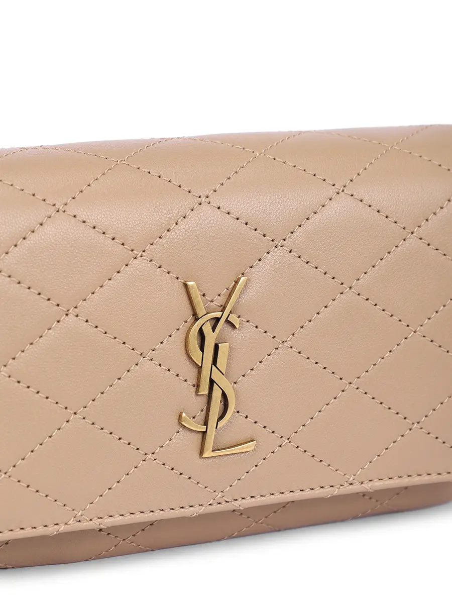 Сумка кожаная Gaby SAINT LAURENT 7540511-EL07-2646 Бежевый  Фото 5