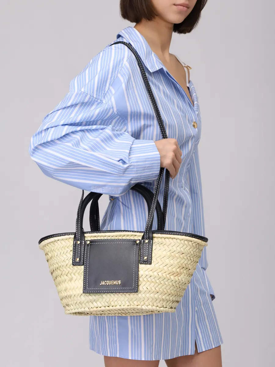 Сумка плетеная Le Petit Panier Soleil JACQUEMUS 223BA0443060 990 Бежевый  Фото 2