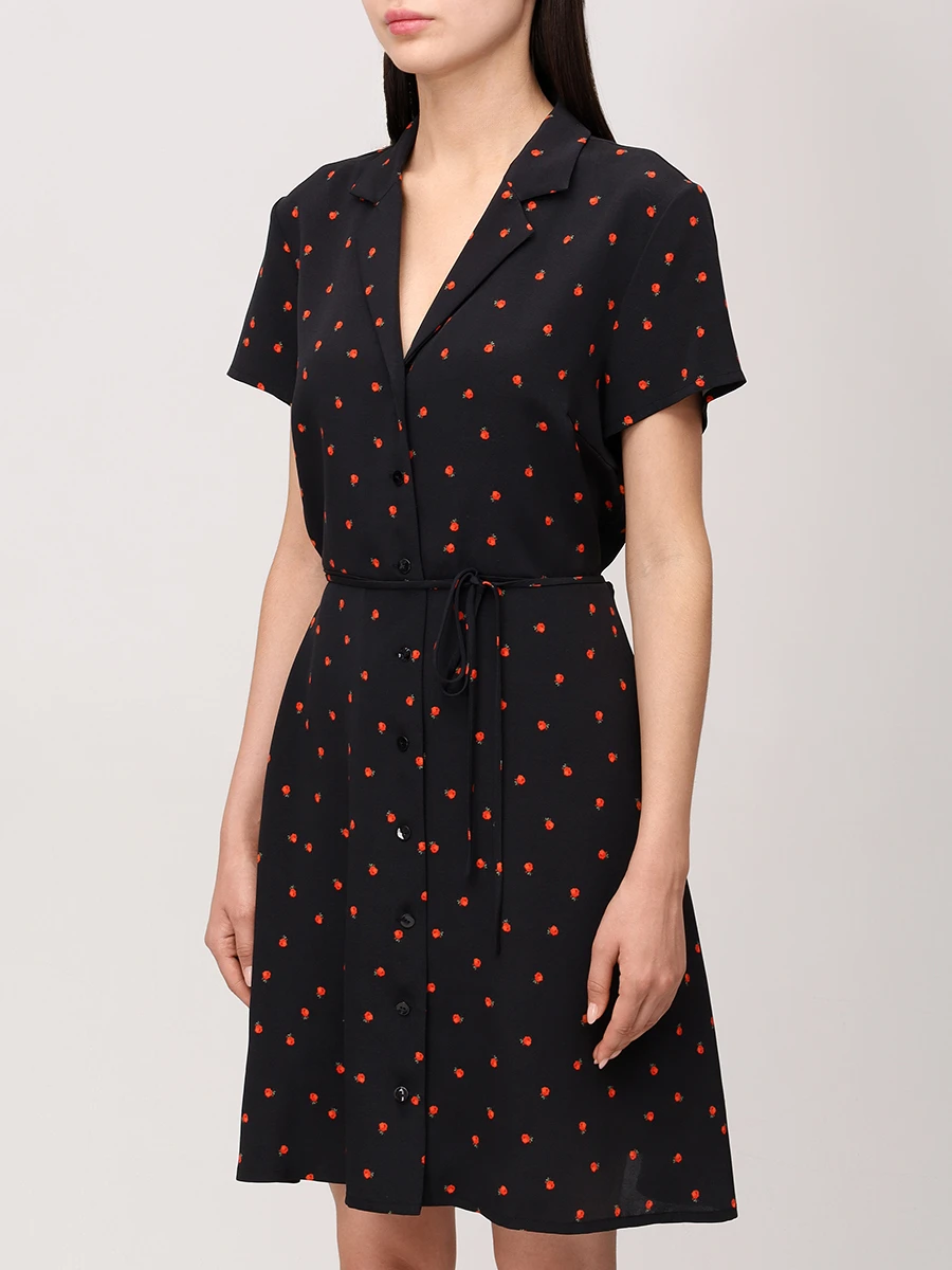 Платье из шелка и вискозы SASHAVERSE D051/CH/5202R.906/SS25 Цветочный принт  Фото 4