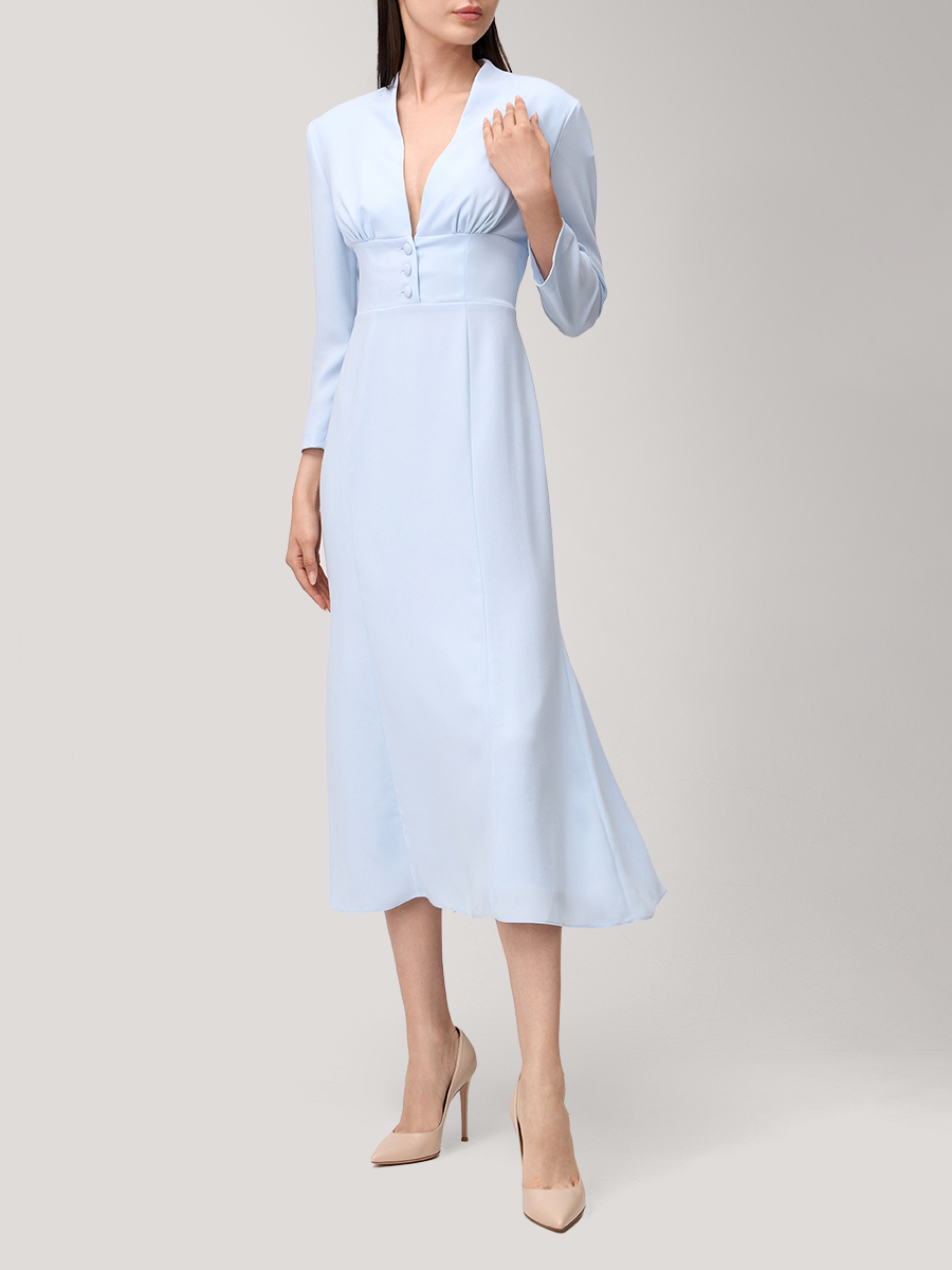 

Платье-годе из вискозы, Голубой, SS253625M/BLU