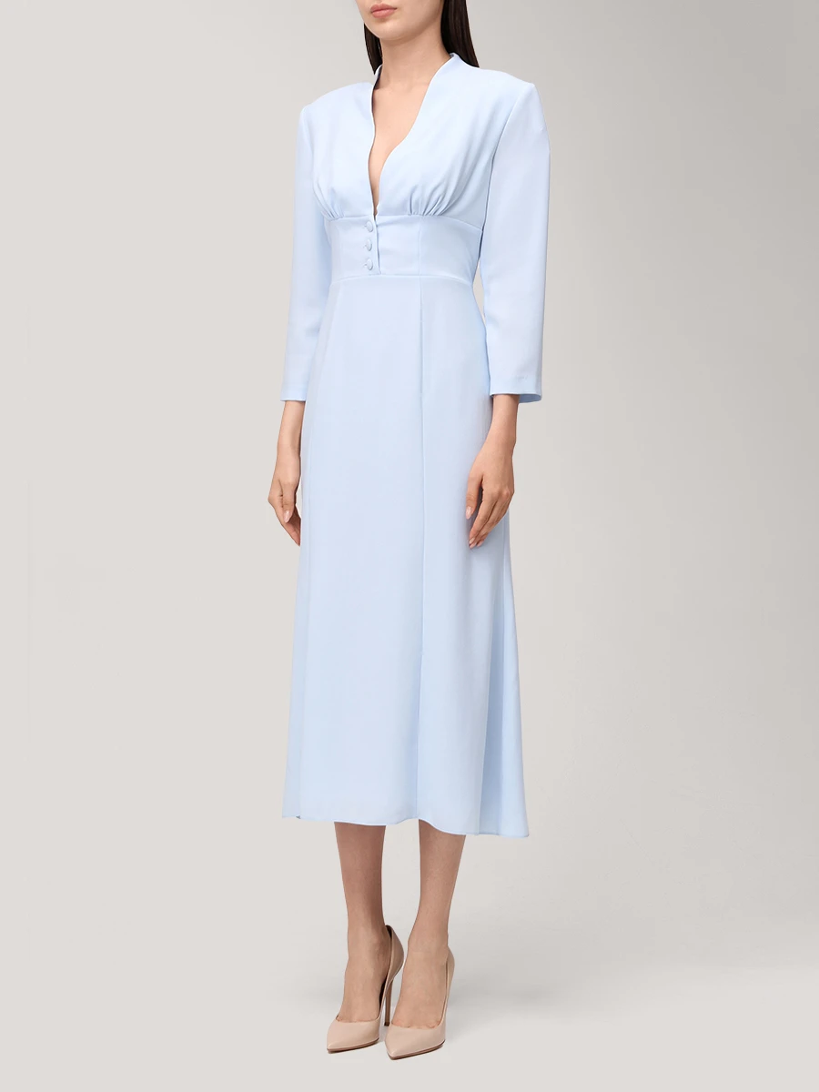 Платье-годе из вискозы ROSEVILLE SS253625M/BLU Голубой  Фото 4