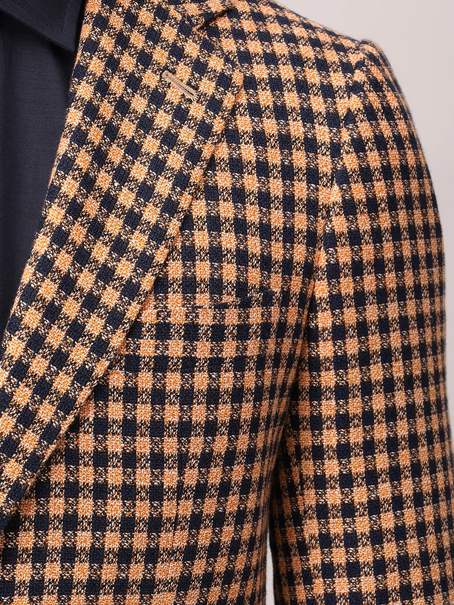 Пиджак из кашемира и льна KITON UG81K0608E51001 Клетка  Фото 5