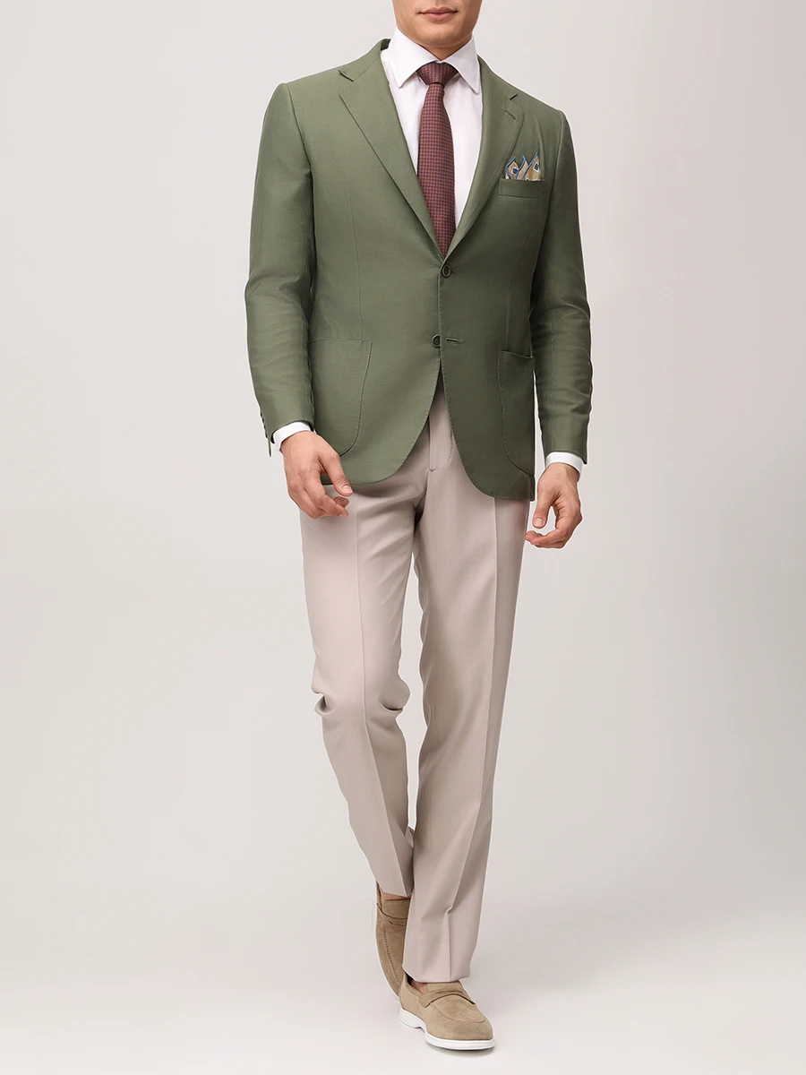Пиджак хлопковый KITON UG81H0927107000 Зеленый  Фото 2