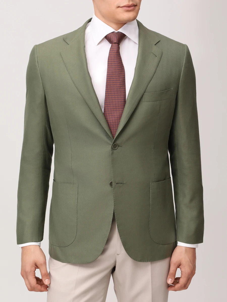 Пиджак хлопковый KITON UG81H0927107000 Зеленый  Фото 4