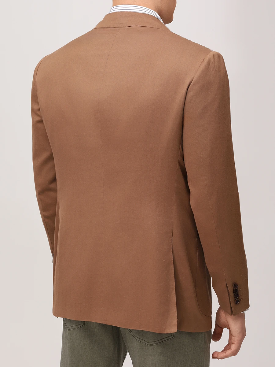 Пиджак хлопковый KITON UG81H0927110001 Коричневый  Фото 3