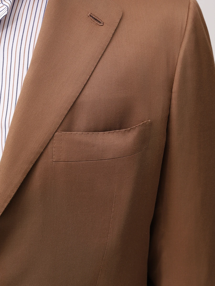 Пиджак хлопковый KITON UG81H0927110001 Коричневый  Фото 5