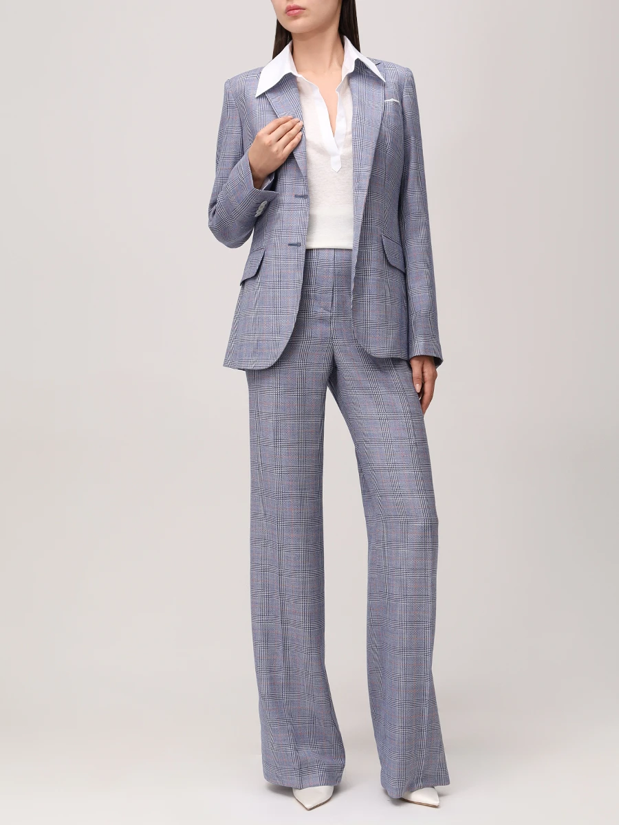 Брюки шерстяные KITON D48125K0950E01000 Клетка  Фото 2