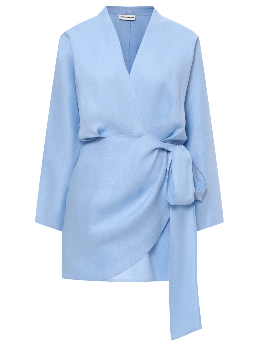 

Платье льняное, Голубой, D220/TR/9108.401/SS25