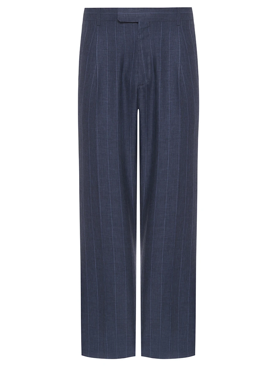Костюм из шерсти и льна BRETT JOHNSON SS25B22/SS25P25ZE4933TNAVP Полоска  Фото 5