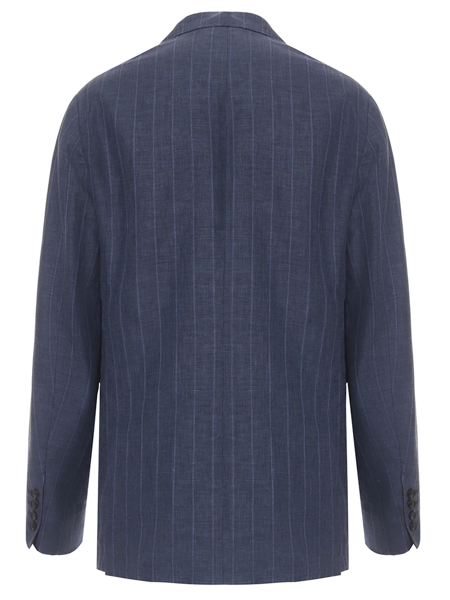 Костюм из шерсти и льна BRETT JOHNSON SS25B22/SS25P25ZE4933TNAVP Полоска  Фото 3