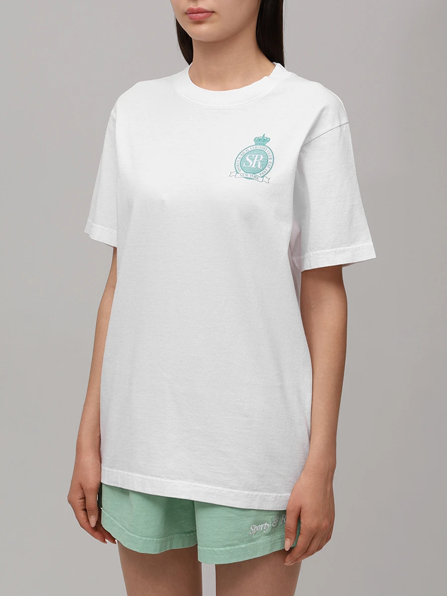 Футболка хлопковая SPORTY & RICH TO043620219WH01/48 Принт  Фото 4