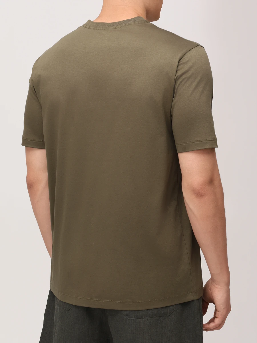 Футболка хлопковая KITON UMC023H0920008000 Хаки  Фото 3