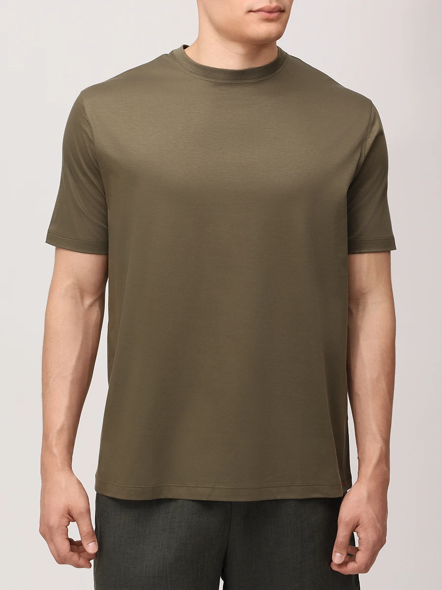 Футболка хлопковая KITON UMC023H0920008000 Хаки  Фото 4