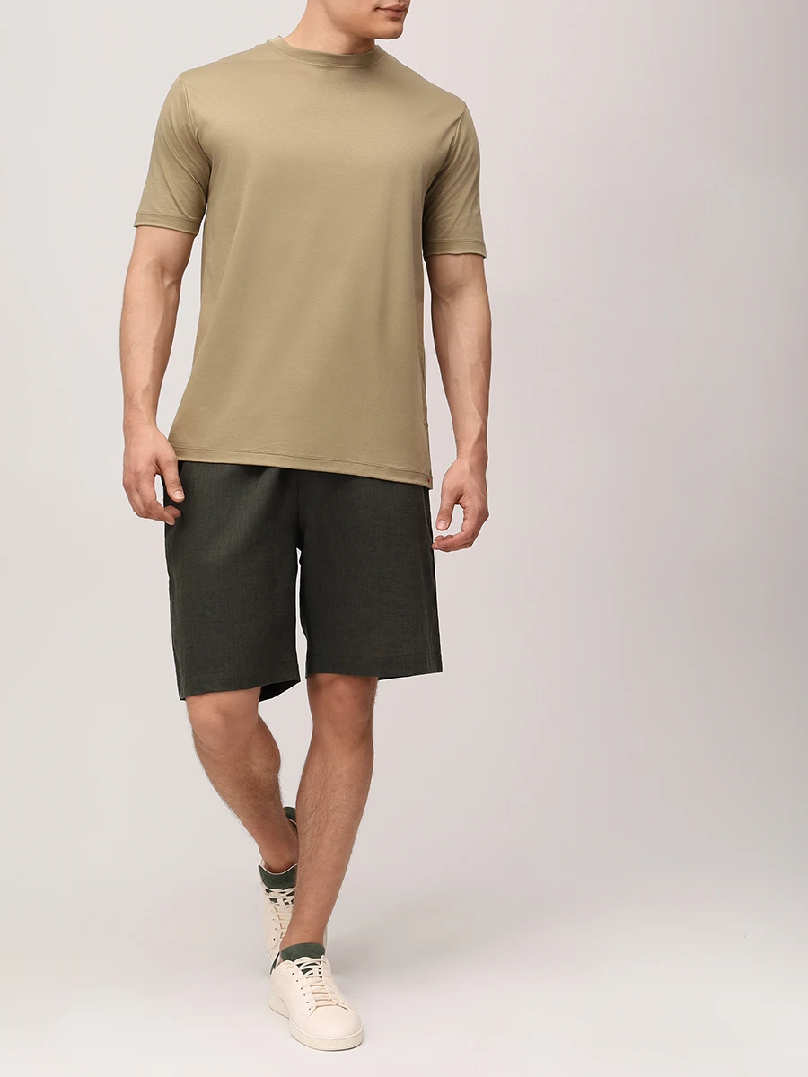 Футболка хлопковая KITON UMC023H0920009001 Бежевый  Фото 2