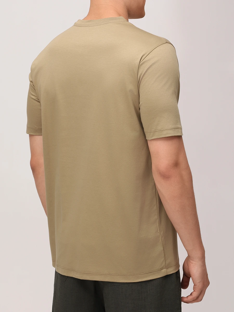 Футболка хлопковая KITON UMC023H0920009001 Бежевый  Фото 3