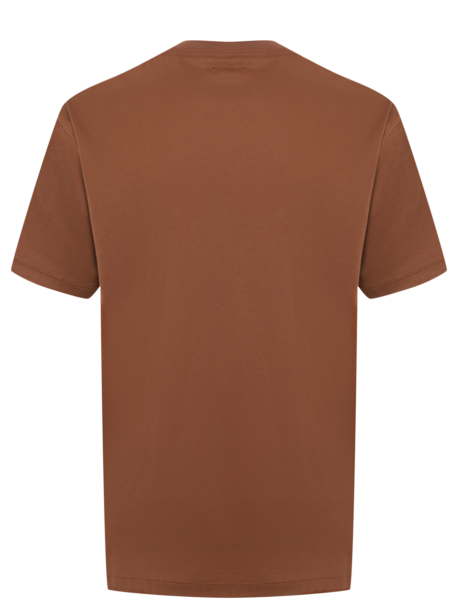 Футболка хлопковая KITON UMC023H0920007002 Коричневый  Фото 2