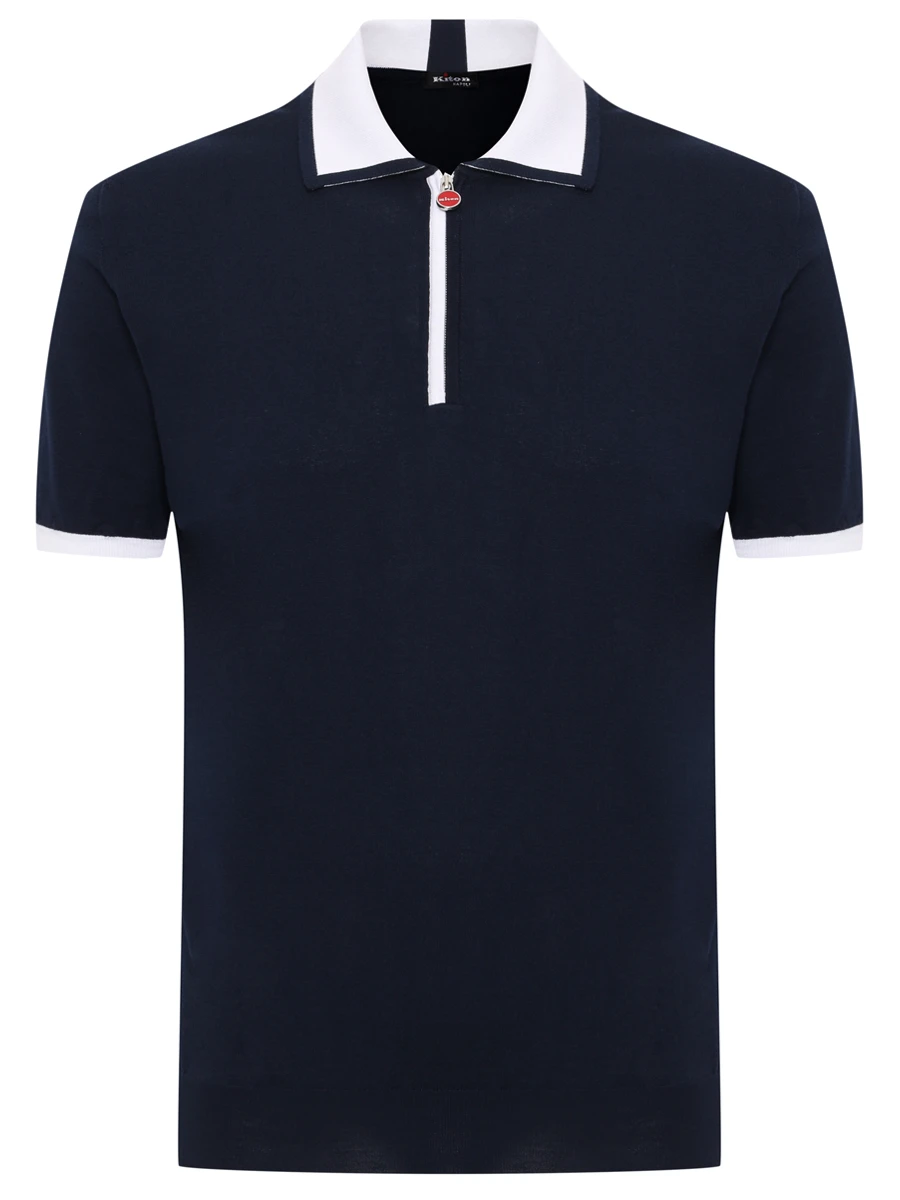 Поло хлопковое KITON UMK0571V111A002 Синий 