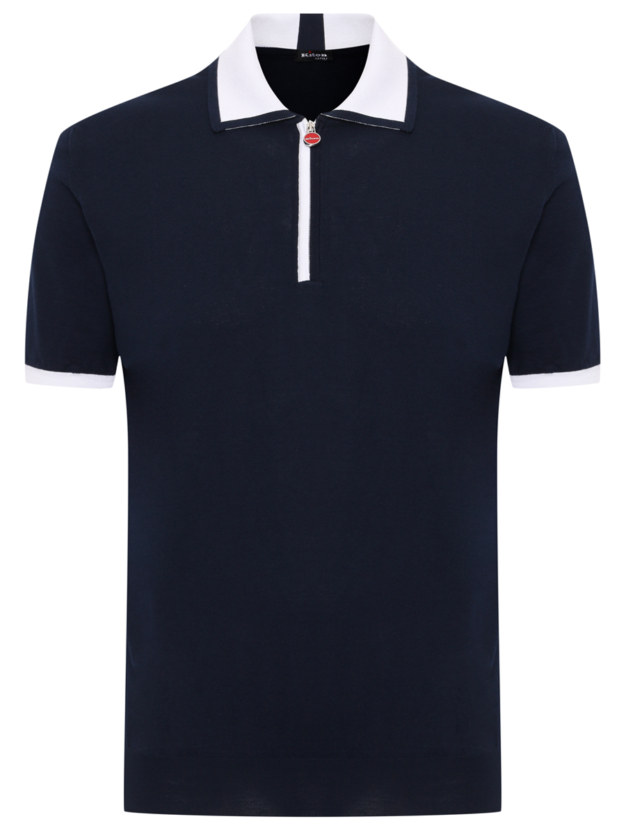 Поло хлопковое KITON UMK0571V111A002 Синий 