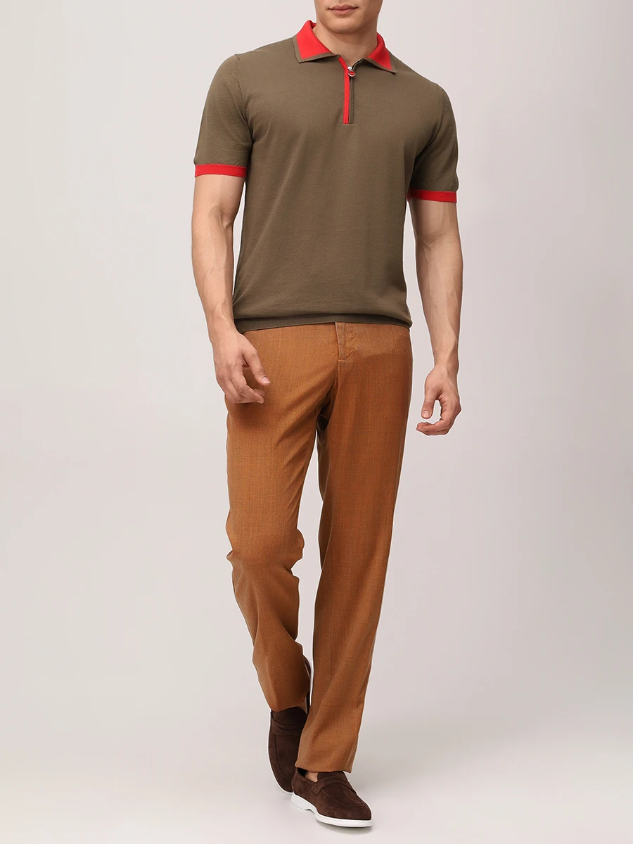 Поло хлопковое KITON UMK0571V106A001 Красный  Фото 2