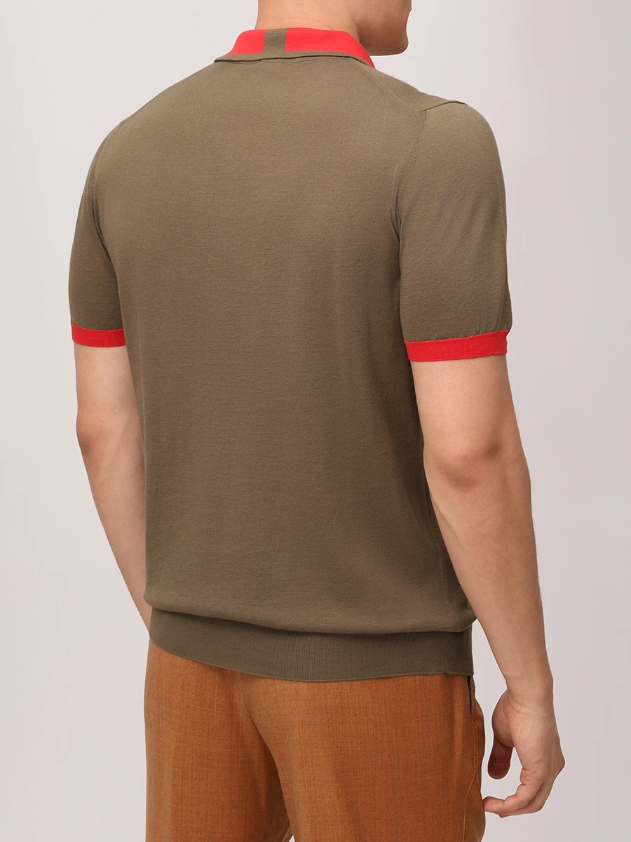 Поло хлопковое KITON UMK0571V106A001 Красный  Фото 3