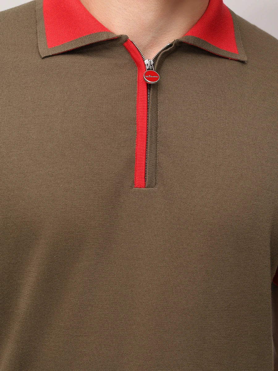 Поло хлопковое KITON UMK0571V106A001 Красный  Фото 5