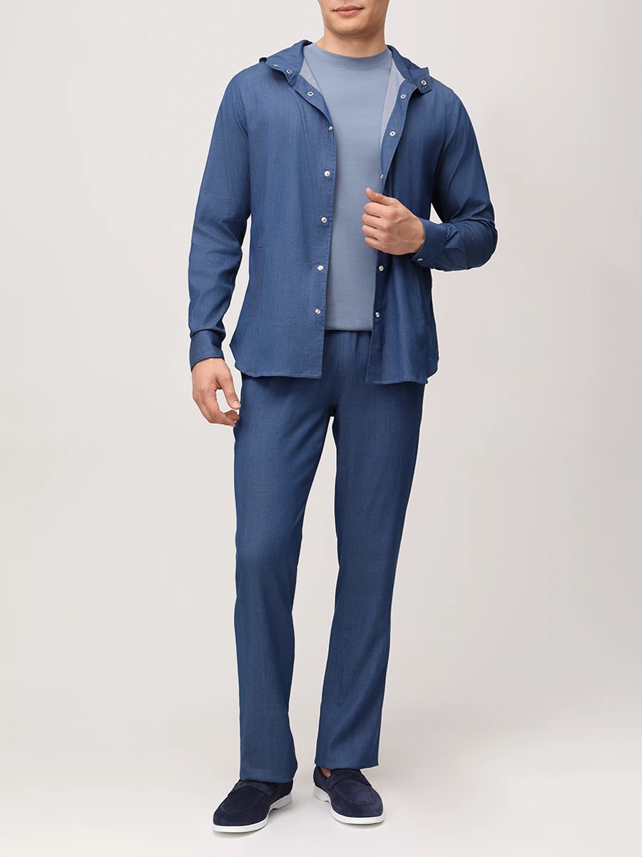 Футболка хлопковая KITON UMK0717K316001 Голубой  Фото 2