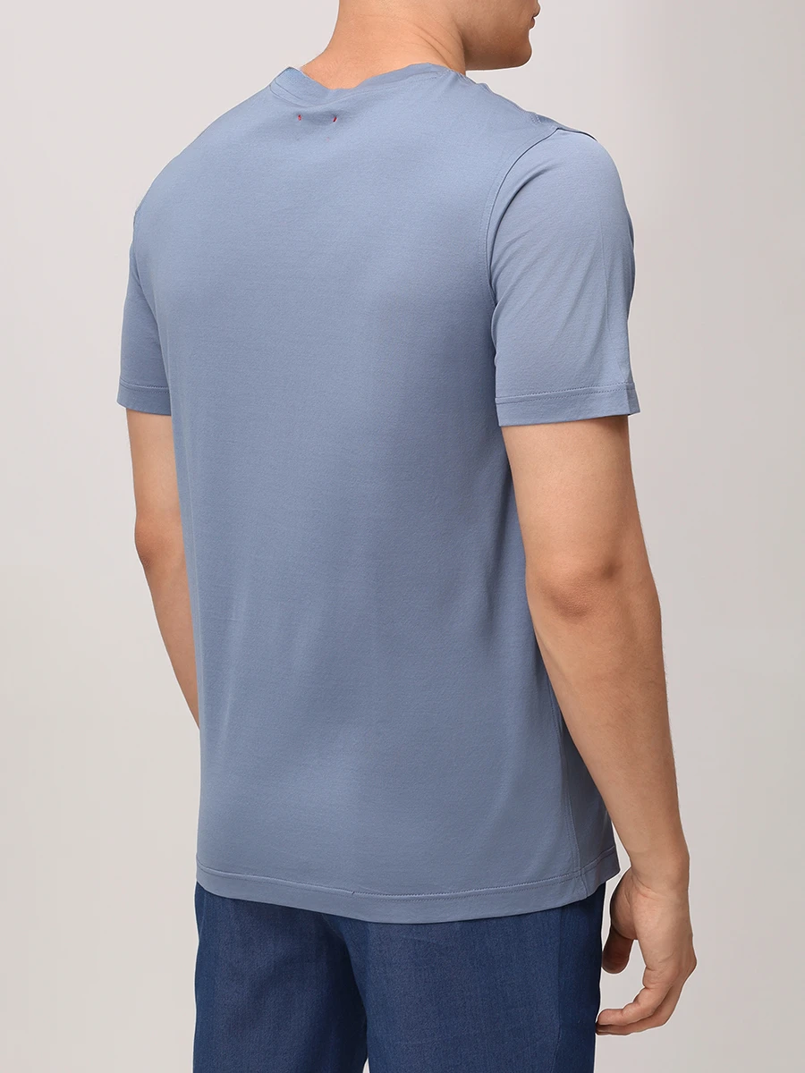 Футболка хлопковая KITON UMK0717K316001 Голубой  Фото 3