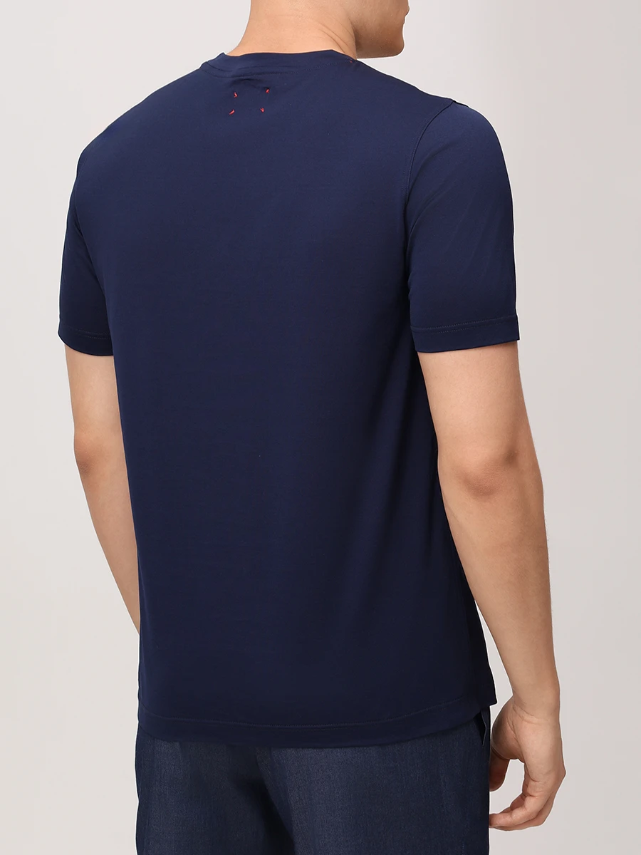 Футболка хлопковая KITON UMK0717769S000 Синий  Фото 3