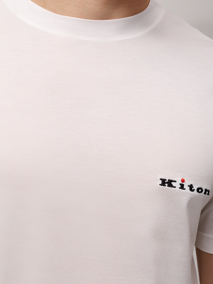 Футболка хлопковая KITON UMK0717HE30002 Белый  Фото 5