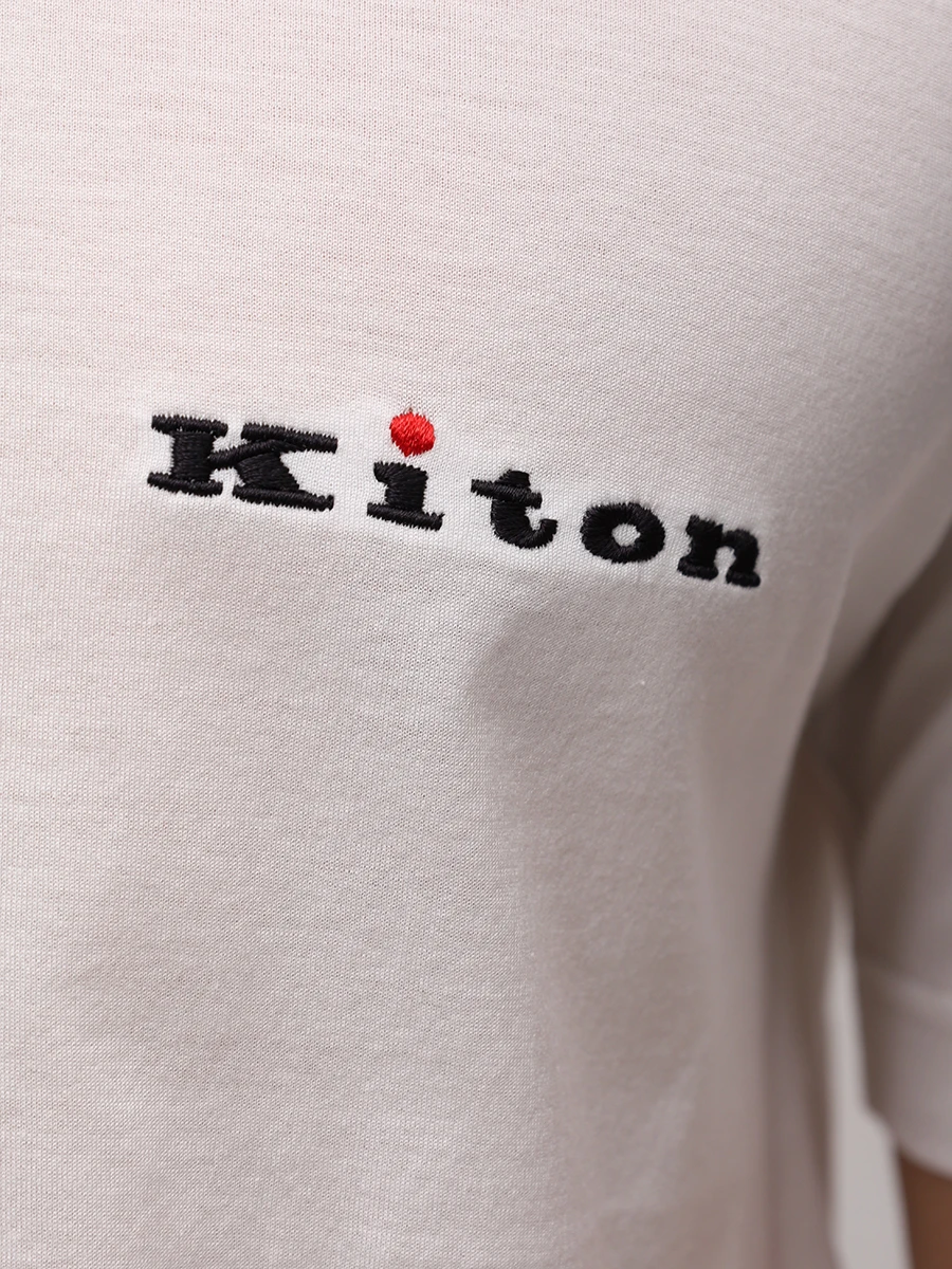Футболка хлопковая KITON UMK0717HE30002 Белый  Фото 6