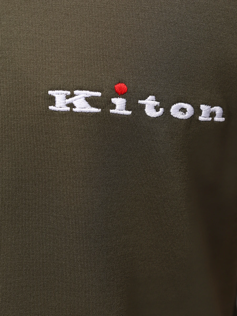 Футболка хлопковая KITON UMK0717H101000 Хаки  Фото 6