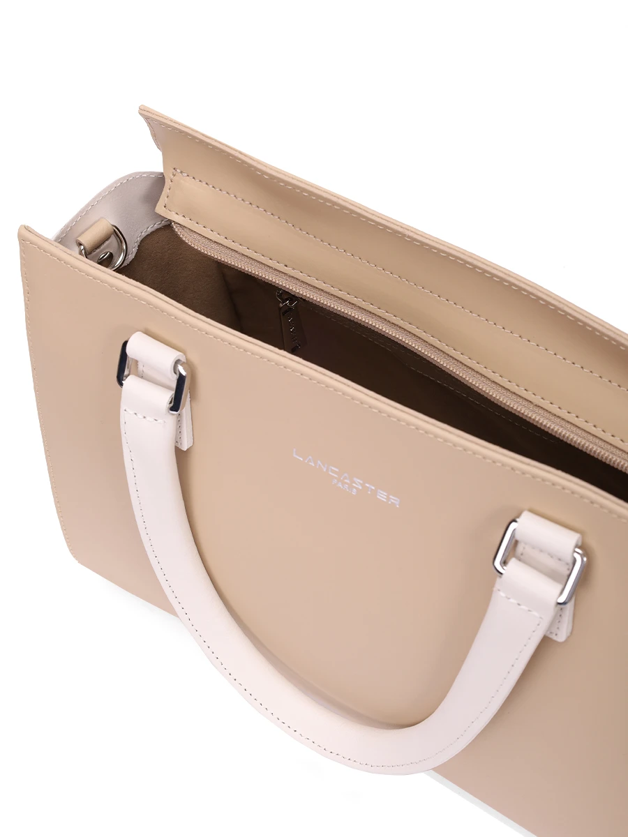 Сумка кожаная LANCASTER 437-03-BEIGE ECRU Бежевый  Фото 4