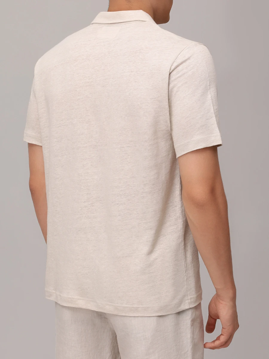 Поло льняное MC2 SAINT BARTH FRASER - 10H GRAIN Бежевый  Фото 3