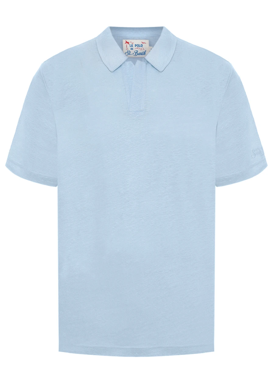 Поло льняное MC2 SAINT BARTH FRASER - 31 LIGHT BLUE Голубой 