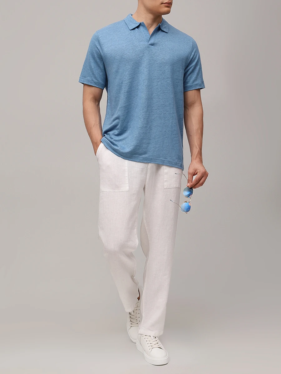 

Поло льняное, Синий, FRASER - 33 DUSTY BLUE