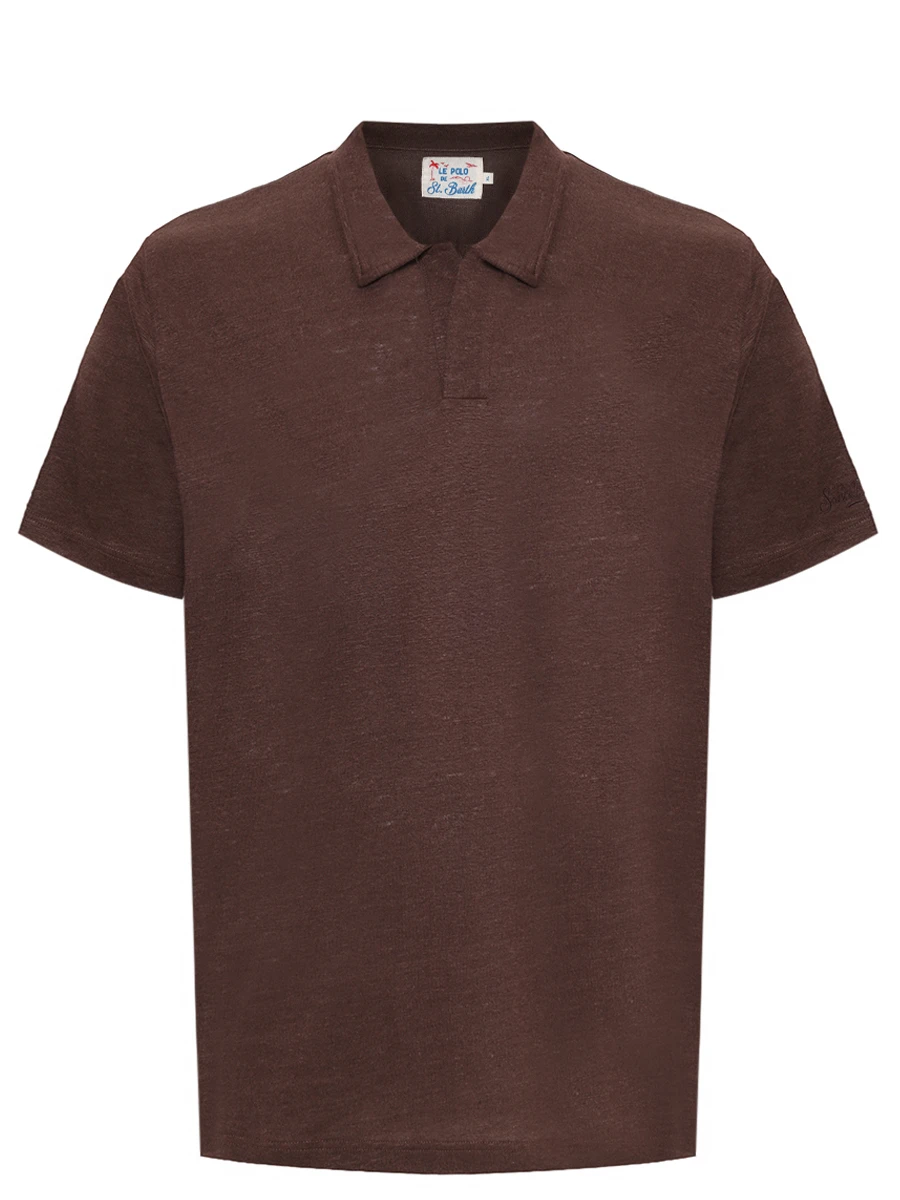 Поло льняное MC2 SAINT BARTH FRASER - 18 BROWN Коричневый 