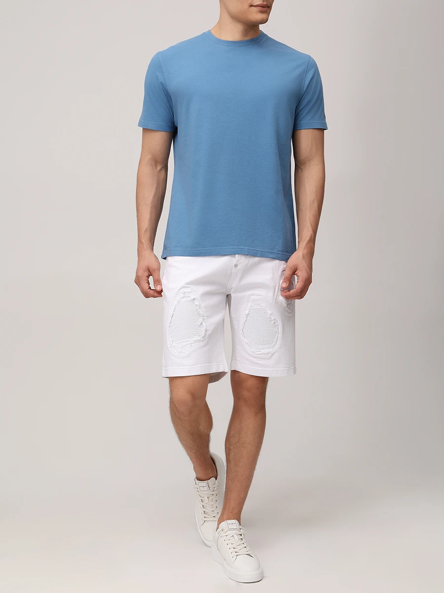 Футболка хлопковая MC2 SAINT BARTH DOVER L - SB 33 EMB Голубой  Фото 2