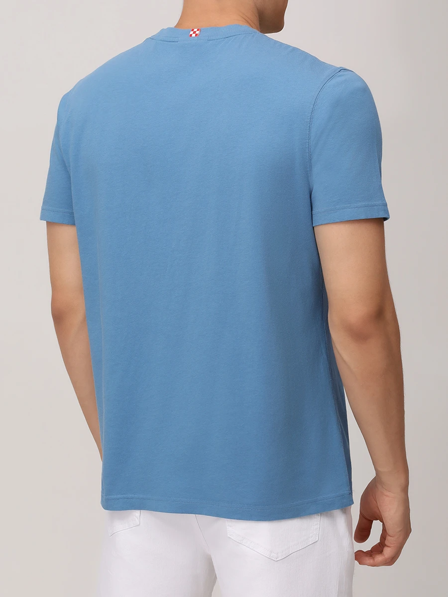 Футболка хлопковая MC2 SAINT BARTH DOVER L - SB 33 EMB Голубой  Фото 3