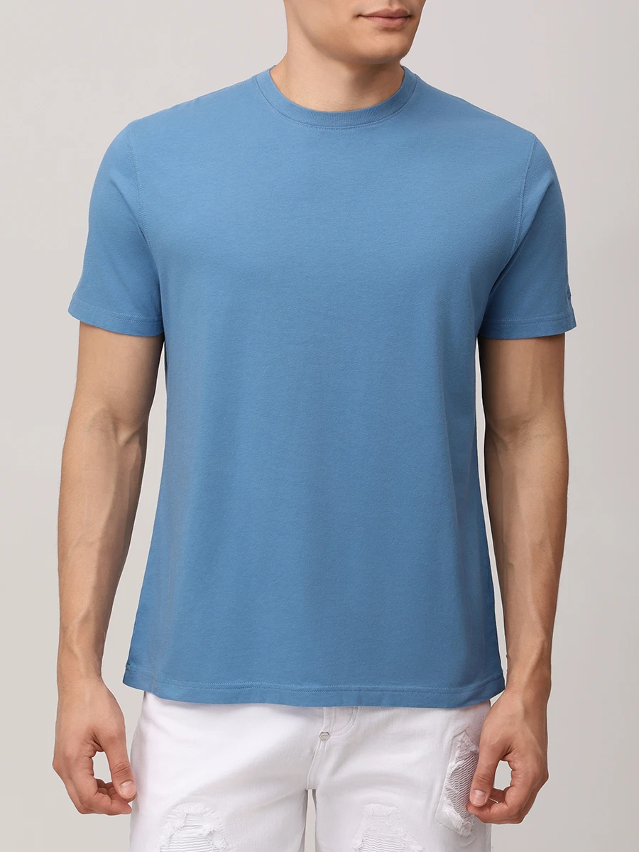 Футболка хлопковая MC2 SAINT BARTH DOVER L - SB 33 EMB Голубой  Фото 4