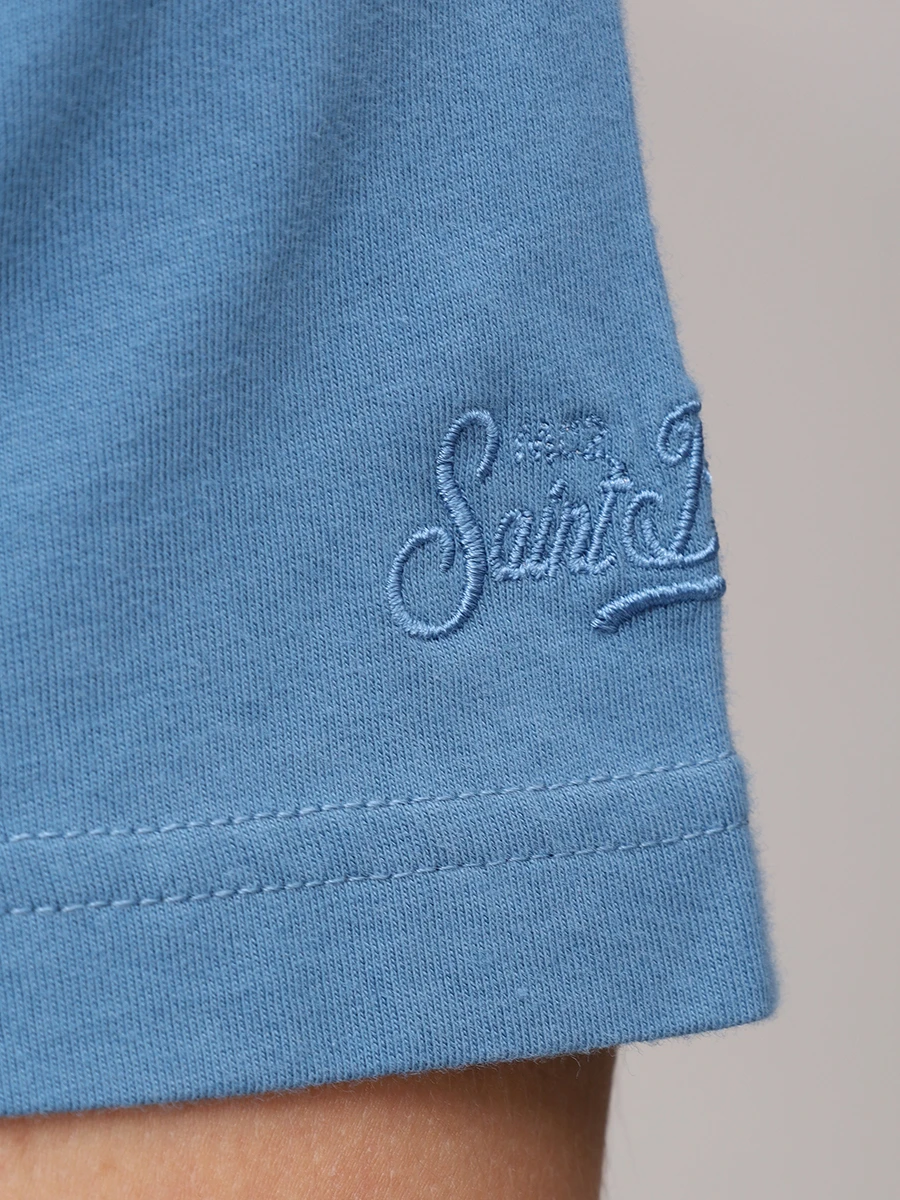 Футболка хлопковая MC2 SAINT BARTH DOVER L - SB 33 EMB Голубой  Фото 6