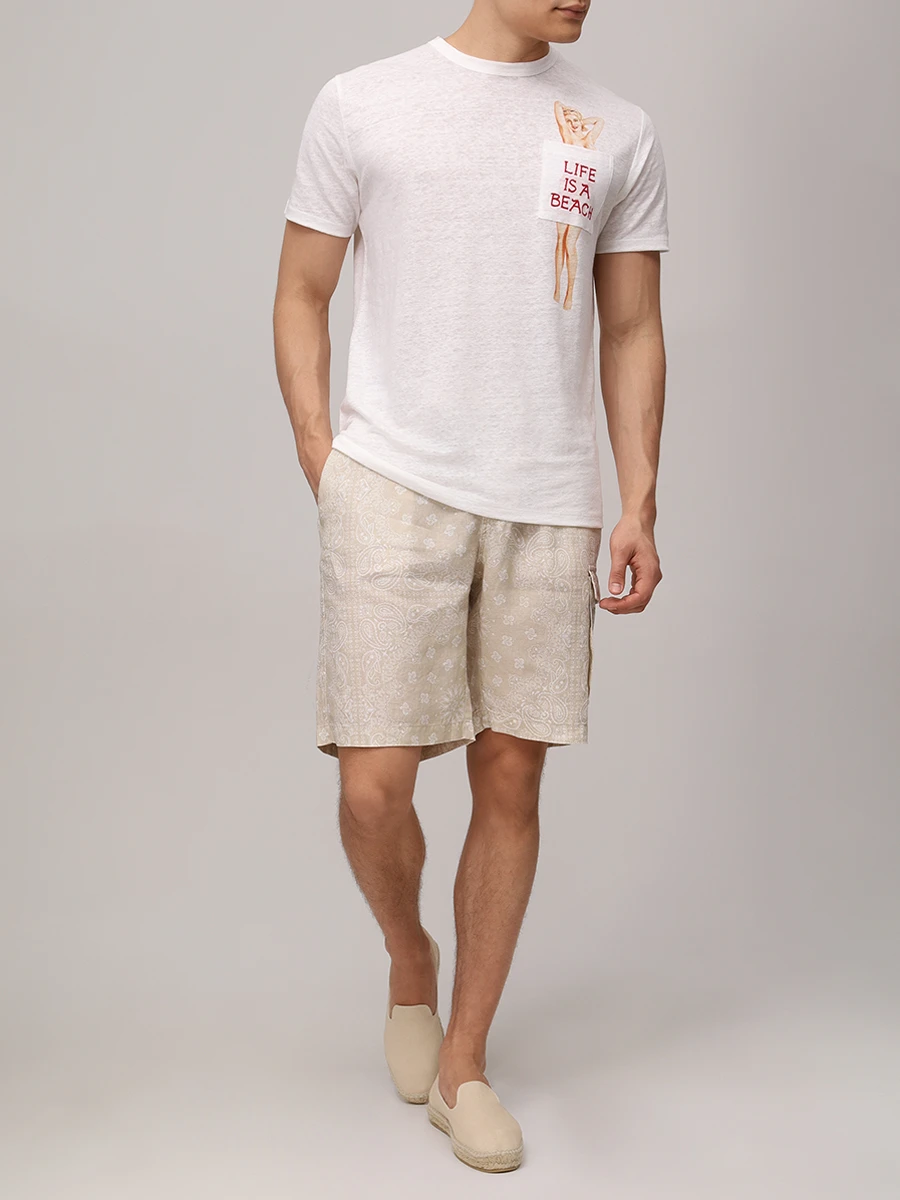 Шорты льняные MC2 SAINT BARTH MARSEILLE - BANDANNA ROUND 11 Принт  Фото 2