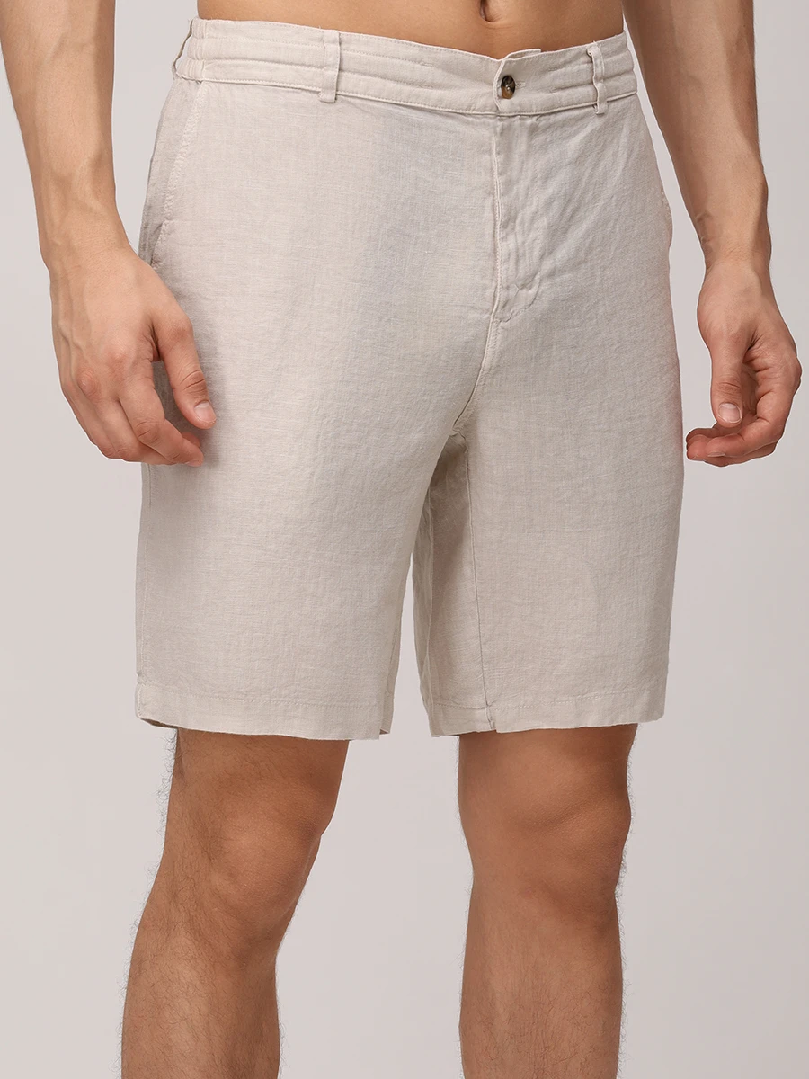 Шорты льняные MC2 SAINT BARTH ISCHIA - 10H GRAIN Бежевый  Фото 4