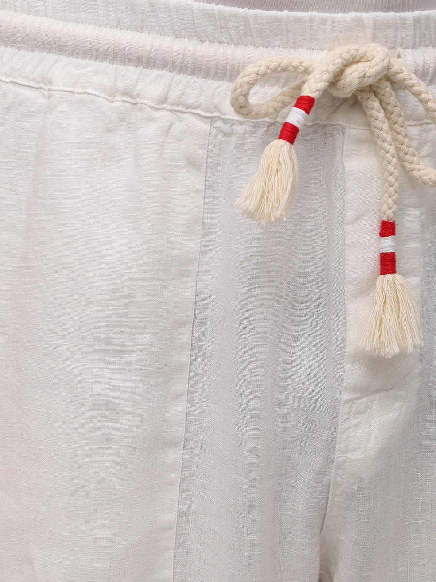 Брюки льняные MC2 SAINT BARTH CALAIS - LINEN 01 WHITE Белый  Фото 5