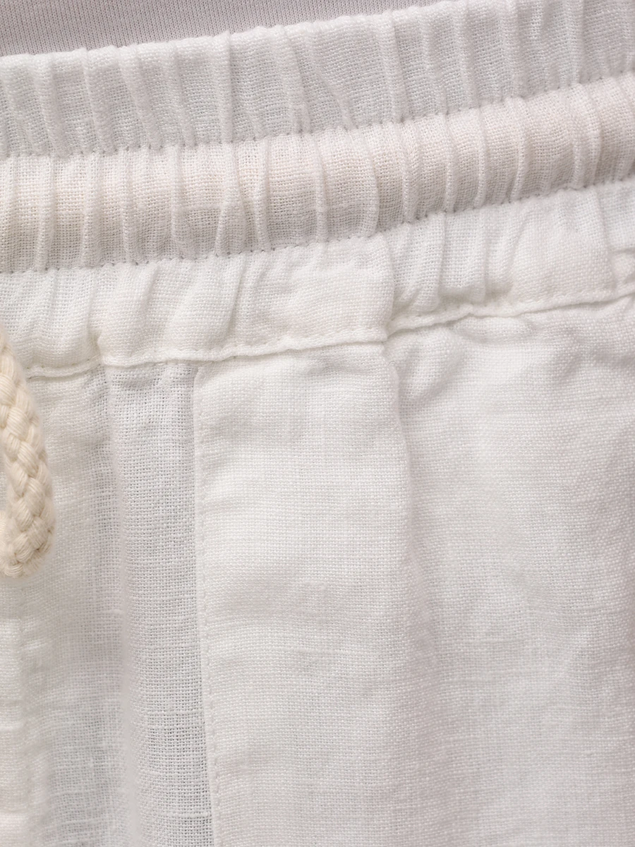 Брюки льняные MC2 SAINT BARTH CALAIS - LINEN 01 WHITE Белый  Фото 6