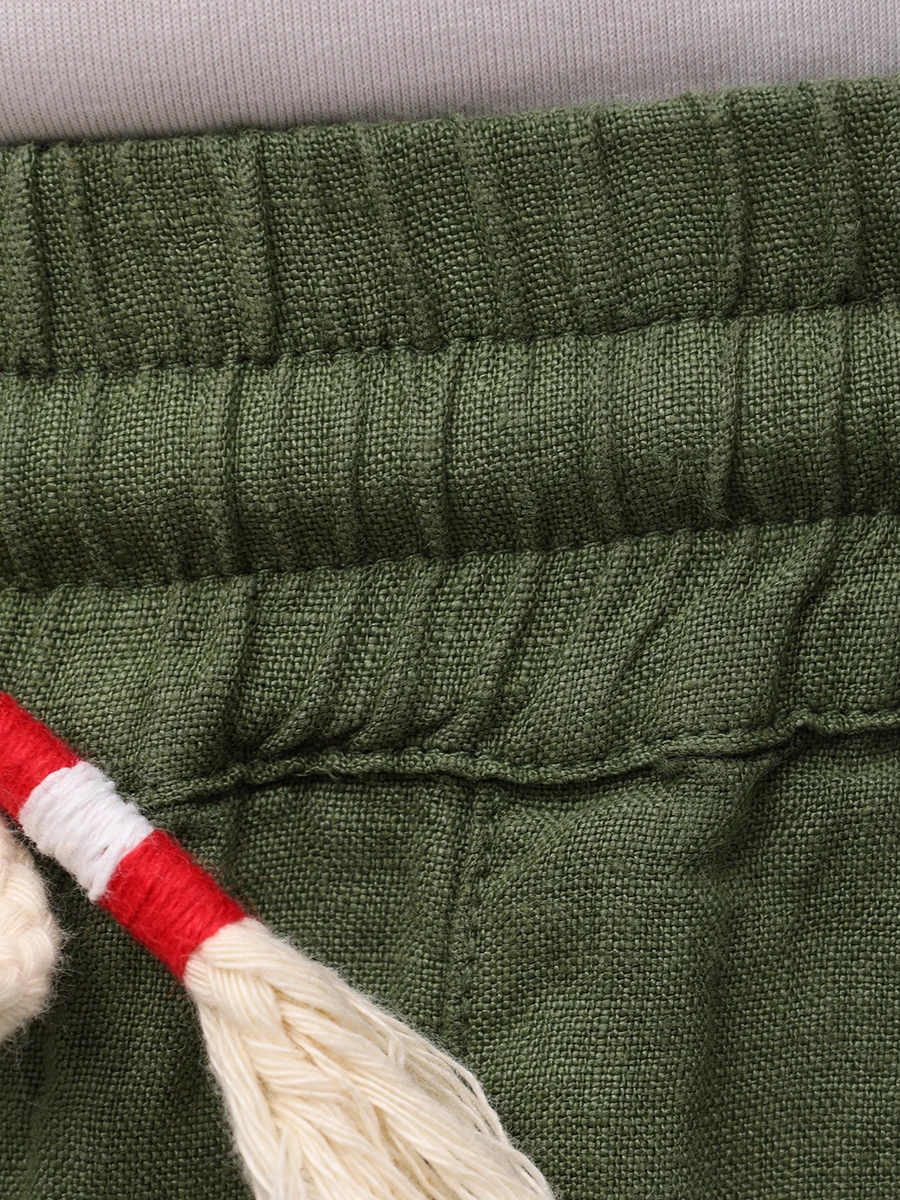 Брюки льняные MC2 SAINT BARTH CALAIS - LINEN 52 MILITARY Зеленый  Фото 6