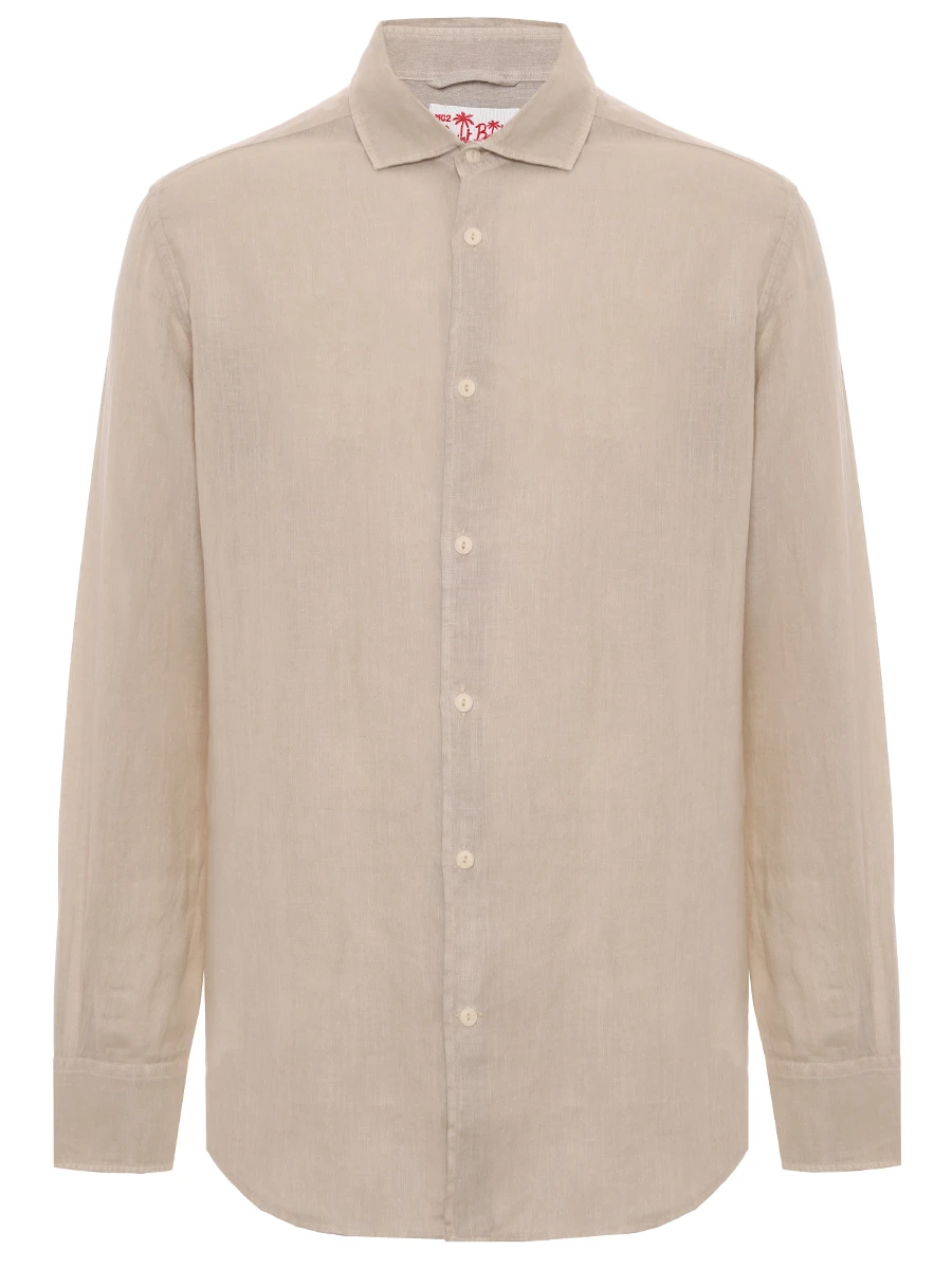 Рубашка Slim Fit льняная MC2 SAINT BARTH PAMPLONA - 11 BEIGE Бежевый 