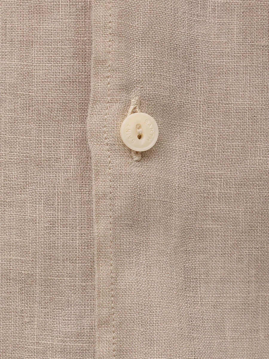 Рубашка Slim Fit льняная MC2 SAINT BARTH PAMPLONA - 11 BEIGE Бежевый  Фото 6