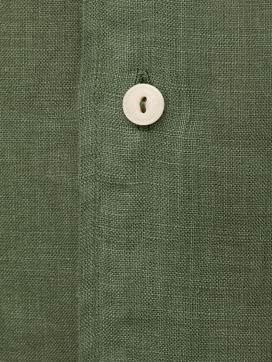 Рубашка Slim Fit льняная MC2 SAINT BARTH PAMPLONA - 52 MILITARY Зеленый  Фото 6